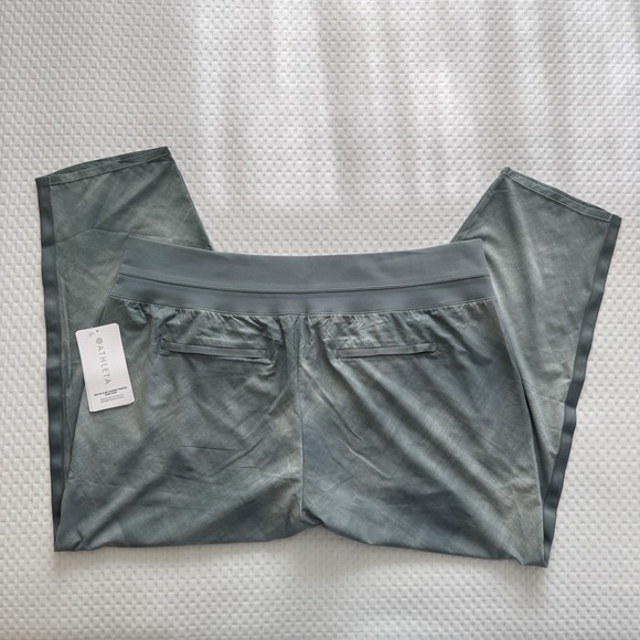 Athleta Women's Nolita Slim Tapered Printed Crop Pant Denali Plus Size 20 Pocket - Picture 11 of 13